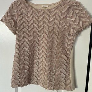 Anthropologie Weston Feather Plume Point Top XS